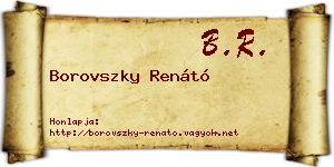 Borovszky Renátó névjegykártya