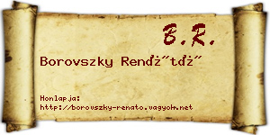 Borovszky Renátó névjegykártya