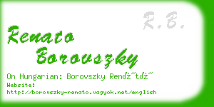 renato borovszky business card